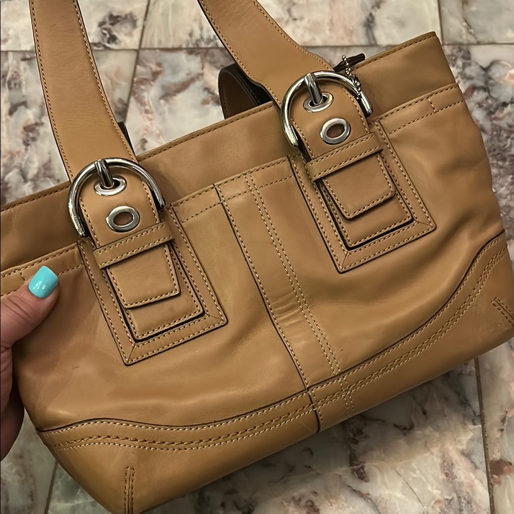 Coach Tan Leather Tote Bag - Picture 13 of 13